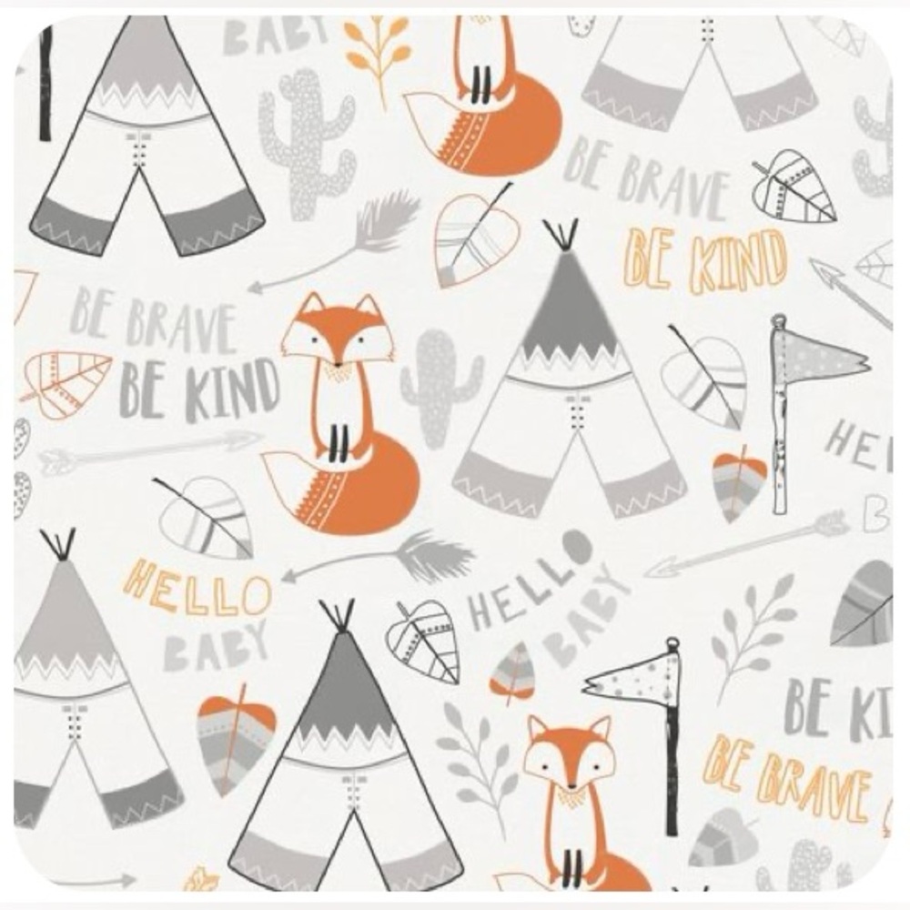 Fox and Teepee Kids crib sheet